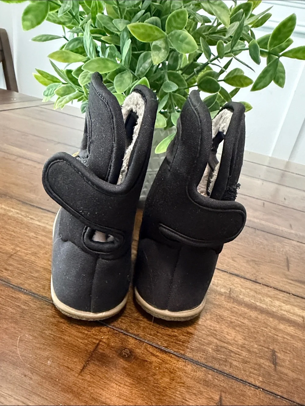 Bogs Kids Black Fleece-Lined Rain & Snow Boots